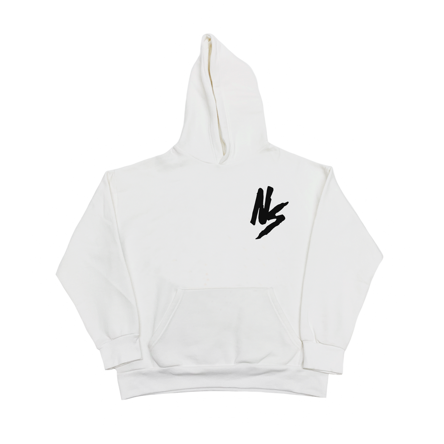 NEVER SATISFIED WHITE HOODIE