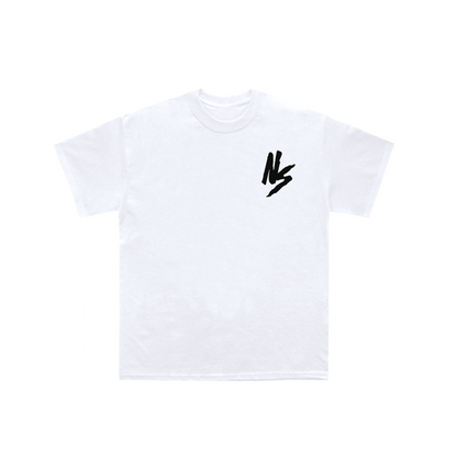 NEVER SATISFIED WHITE TEE